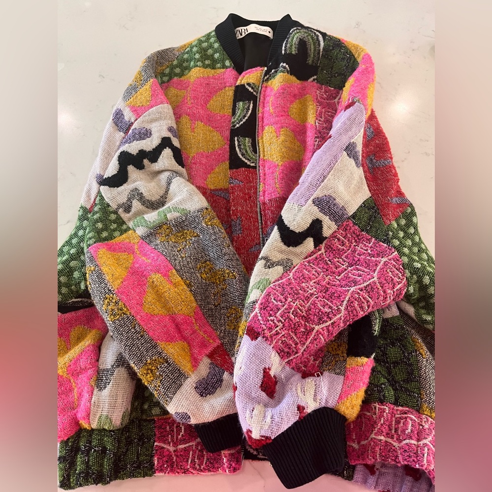 Zara Patchwork Bomber Jacket